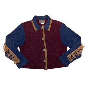 Vintage RoughRider Western Cowgirl Fringe Boot Button Down Blazer Women’s Small